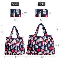 Wrapables Large & Small Foldable Tote Nylon Reusable Grocery Bags, Set of 2