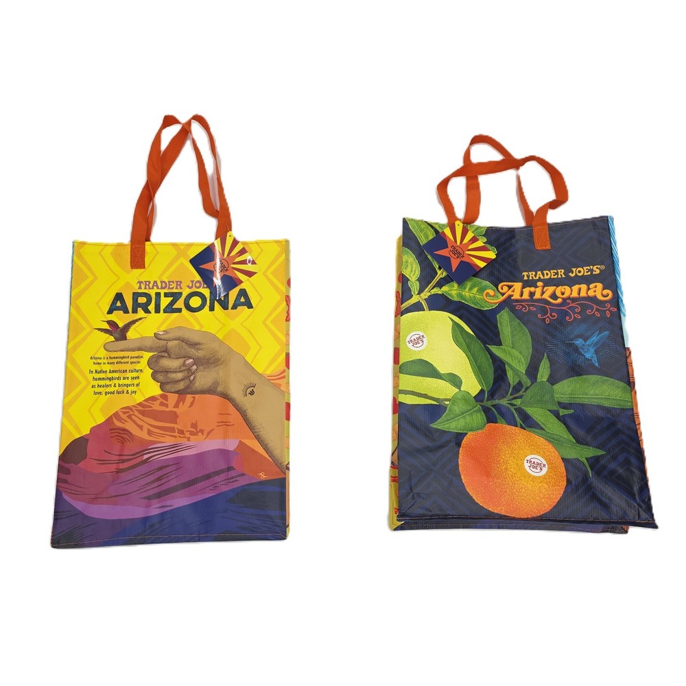 Trader Joe’s Arizona Reusable Shopping Bag Polypropylene Tote 6 Gallon Lot of 2
