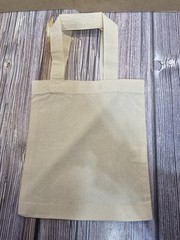 lot of 35 Cream Natural Small Shopping Tote bag Canvas Reusable 8 x 8 1/2 gusset