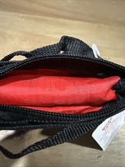 Trader Joe’s Micro Tote Grocery Bag Red Black Polyester Zipper 2 Bags In 1