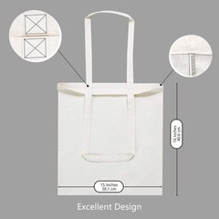 3 | 6 | 12 | 24 | 48 | 192 Pack Economical Cotton Tote Bags, Lightweight Medi…
