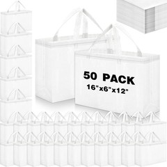 Large Reusable Grocery Bags 16x6x12 inch Non Woven Foldable Shopping Totes