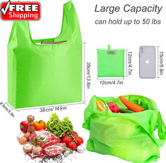 Large Reusable Bags Shopping Washable Foldable 6 Pack Grocery Bags Heavy Duty Li