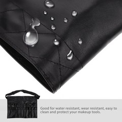 minkissy Makeup Brush Bag with 2 Compartments Stand up 24×24.5cm, Black