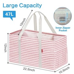 Standing Extra Large Utility Tote Bag 2 Pack, Reusable Grocery Bags with Meta…