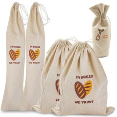 Big Loaves Baguette Bags – 11×15 inch & 28×6 inch, Natural Linen Bread with…