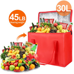 Insulated Reusable Grocery Bags, X-Large Freezer Cooler Bag with Top, Caterin…
