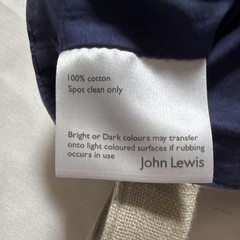John Lewis Cotton Union Jack Reusable Shopping Tote Bag 14×16 in Spot Clean