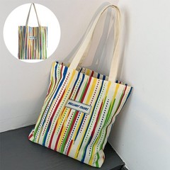 Travel Student Class School Rainbow Shopping Bag Tote Bag Striped One Shoulder