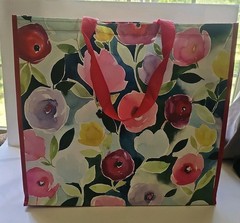 TJ MAXX Monet’ Style Flowers Reusable Shopping Tote Bag Large 8x18x19″ Multicolo