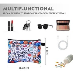 Sport Makeup Cosmetic Pouch Basketball Stuff Canva Toiletry Bag for Sports