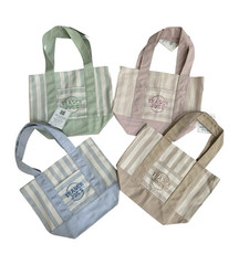 Trader Joe’s Mini Striped Reusable Tote Bags, Multicolor 4-Pack Set