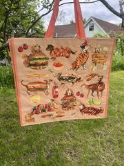 DOGS as FOODIES Large Reusable Shopping Bag TJ Maxx Eco Friendly Tote Bag