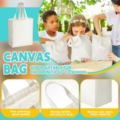 24 Pcs Mini Reusable Tote Bag Sublimation Blank Canvas Tote Bags 8 x 10 x 4 In