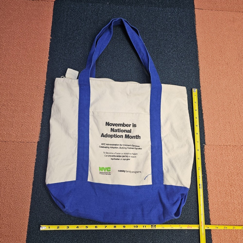 as is* NYC Administration Children’s Services Reusable Tote Bag 16×16 Canvas V5