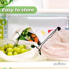 purifyou Set of 10 Reusable Mesh 10 Extra Large, See-Through White