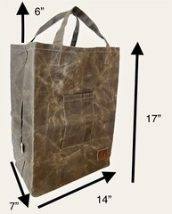 Waxed Canvas Tote Bag, Heavy Duty Grocery Shopping, Market bag, Beach Bag, New