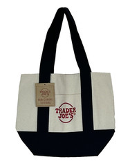Trader Joe’s Mini Canvas Tote Shopping Bag Navy Reusable Limited Edition NWT