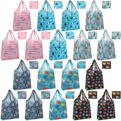 18 PCS Foldable Reusable Shopping Bags, Machine Washable Grocery, Waterproof