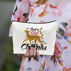 Zengzetong lnfinite Cheetah Makeup Bag Cosmetic Gifts White