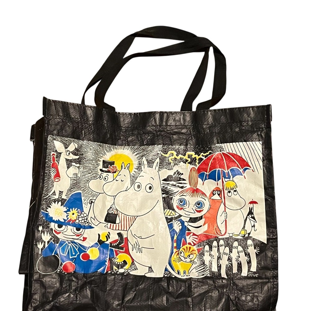 Moomin Characters Reusable Tote Bag Black Polypropylene Shopper