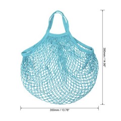 Cotton Mesh Bag, 15×13.8″ Mesh Net String Grocery Bags Light Blue