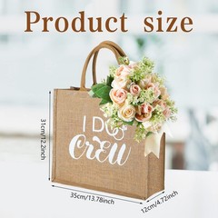 Sadnyy 10 Pieces Bridesmaid Gift Bags Bachelorette Tote Bags with Handles Lar…