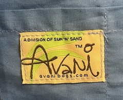 Avani Jute Burlap Canvas Beach Hobo Bag Tote – Blue Abstract – Large