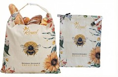 Reusable Beeswax Breads Bag | 2 Pack Organic Sourdough Extra Large, Off White