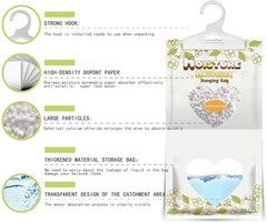 ZSPENG 16 Pack Moisture Absorber Hanging Bags,220g/Pack Fagrance Free Moisture