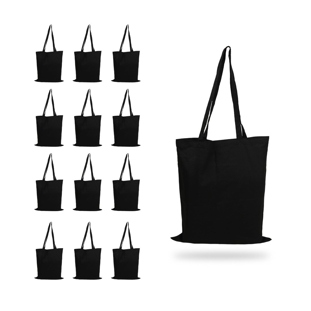 Tote Bags 6 & 12 Pack Reusable Shopping Bags Women 15×16 Inch Canvas