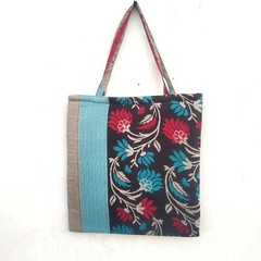 10 Pcs Mixed Assorted Vintage kantha silk sari bag, Shopping Bag Indian Silk Bag