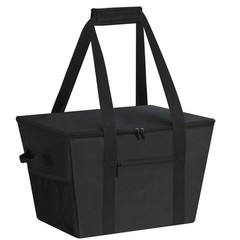 Insulated Grocery Bag Removable Bottom Board Zip Drawstring Cooler Delivery