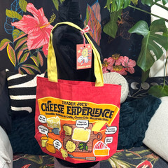Trader Joe’s Reusable Cotton Shopper Tote Turophile Cheese Bag, Multi-Color