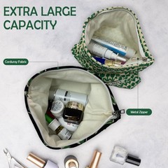 kumet Large Capacity Makeup Bag Zipper Cosmetic Pouch for Purse, Travel Heart
