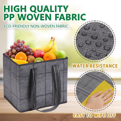 3 Pack Reusable Grocery Bags, Shopping Bags for Groceries, Utility Tote with Han