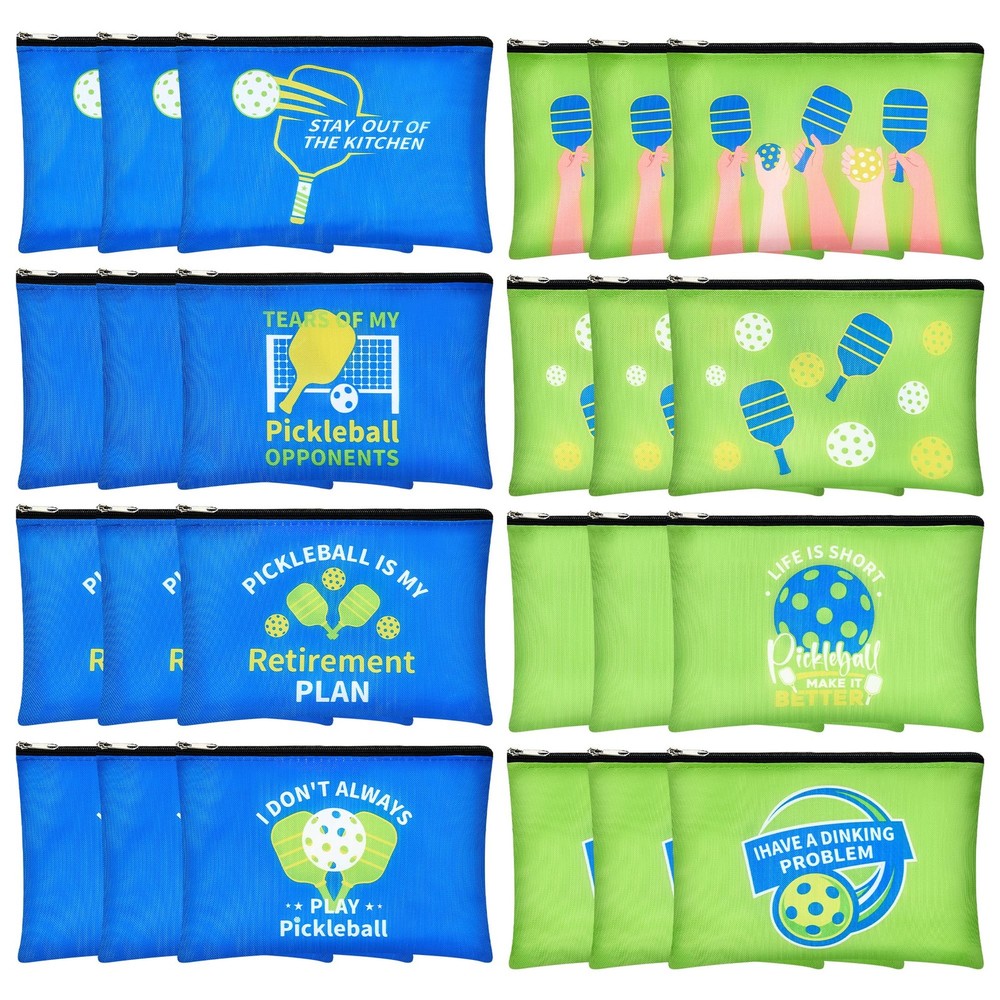 24 Pcs Pickleball Makeup Bags Bulk Gifts for Women, Multicolor