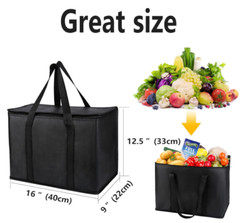 2-Pack, XL-Large Insulated Grocery shopping bags, Black, reusable bag, New…