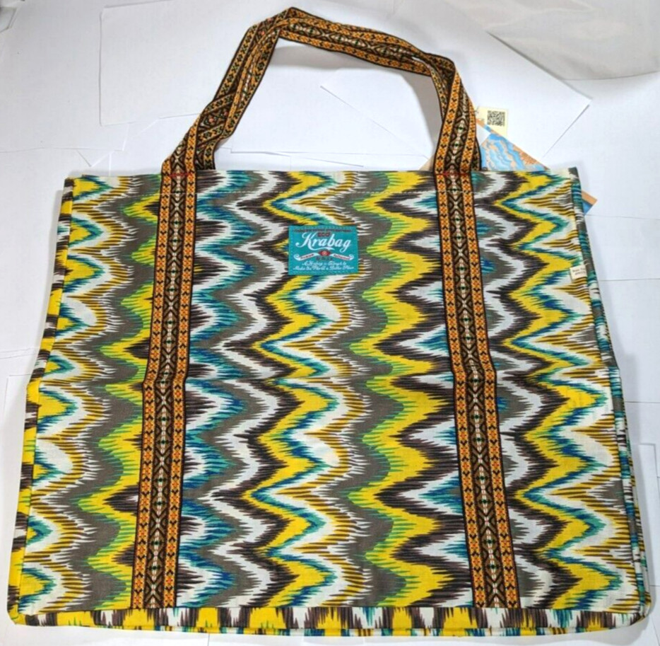 Kravitz Krabag Cotton Eco Tote Shopping Big Shoulder Bag 19x16in Japan KBB1-5326