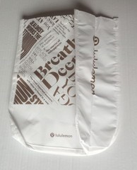 Set of 5 Lululemon Reusable Shopping Bags Red White Black 12″ X 9 1/4″