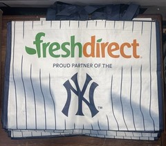 25 Count FRESH DIRECT NY Yankees Grocery Reusable Shopping Tote Bags 18x12x12