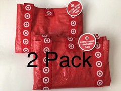 Target Red Extra Large Recycled Tote Grocery Shopping Bag 2 Pack Similar to IKEA