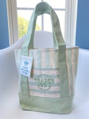 Trader Joe’s 2026 Striped Mini Tote Bags Pastel Colors Full Set 4 NWT
