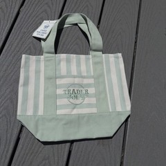 Trader Joe’s Mini Pastel Stripe Canvas Tote Bag Limited Edition Set Of 4✅✨