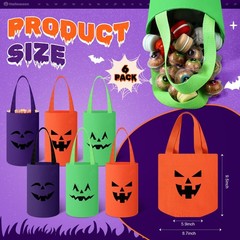 Sunnymove 6 Pack Halloween Trick or 9.4 x 5.9 inches, Purple,Orange,Green