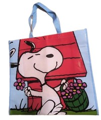 Peanuts Snoopy SPRING FLOWERS XL Reusable Tote/Shopping/Gift Bag NWOT! Free Ship
