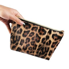 FITINI 2 Pcs Leopard Makeup Bag Travel Cosmetic 2 Count (Pack of 1),