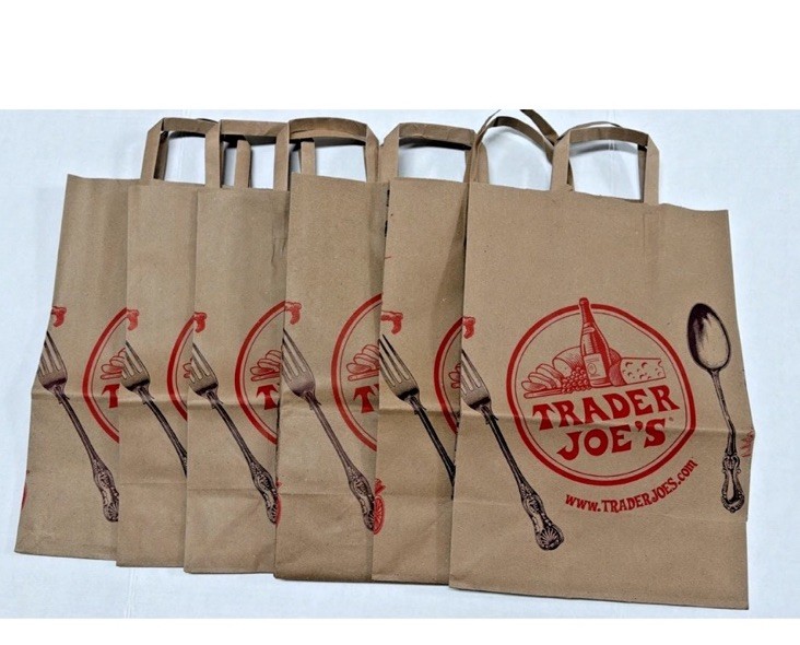 Trader Joe’s Large Paper Shopping Bag OEM Limited Recycle Earth (6) Pack