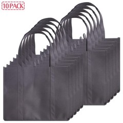 10 PCS Grey Reusable Grocery Bags Extra Large Heavy Duty Shopping Totes