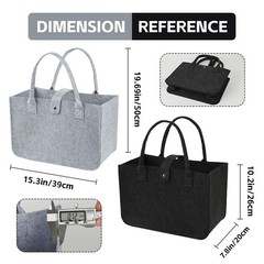 2pcs reusable felt tote bags, XXLsize, foldable and versatile. Suitable for d